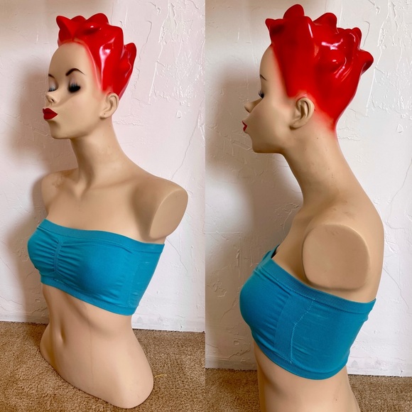 WET SEAL Bright BLUE Strapless BANDEAU Bralette TUBE TOP Size Medium - Picture 6 of 8